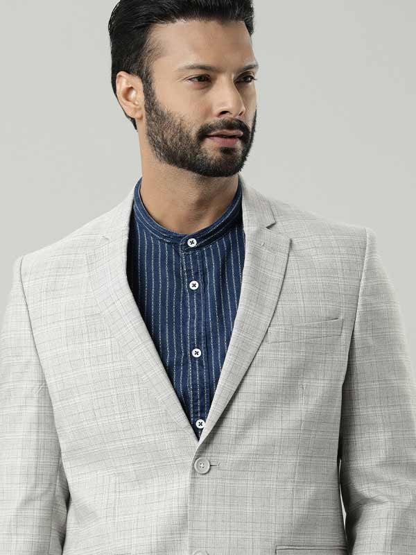 Constructed Full Sleeve Checked Casual Blazer